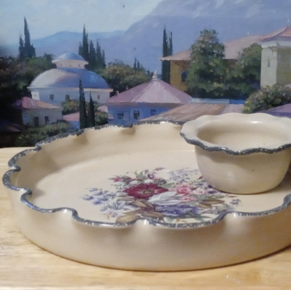 🇺🇸Home & Garden Party Chip and Dip🍜 🍱Set,Like🆕,Nice Gift Made in USA 2002 - Picture 11 of 16